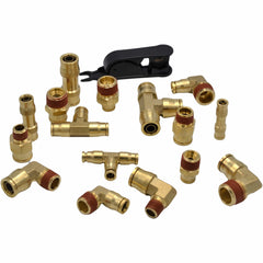 Twin Eagle Imports Grab Kits 16pc DOT Brass Push in Hose Connect Grab Kit Assortment