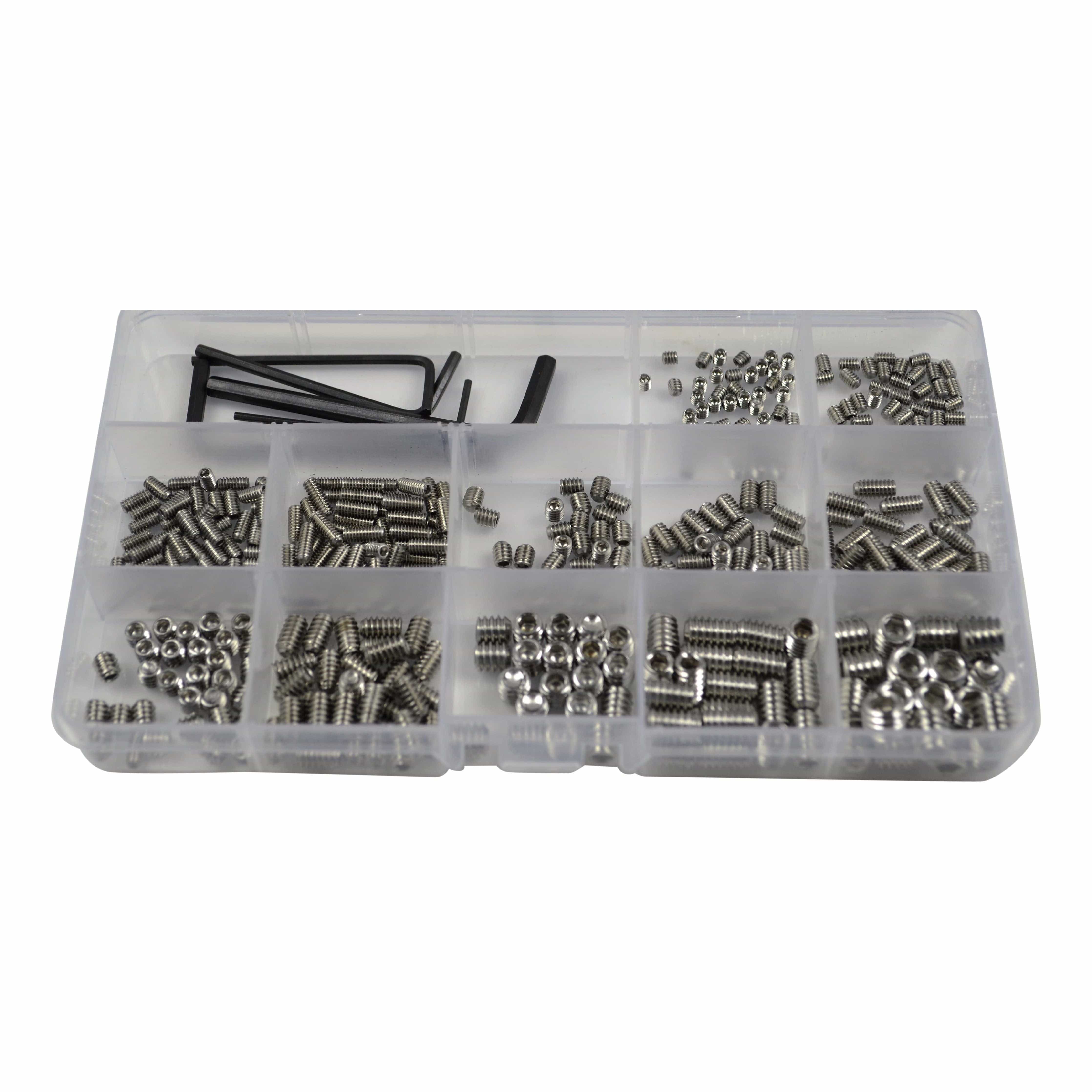 Twin Eagle Imports Grab Kits 410pc Imperial Stainless Steel Grub Screw Grab Kit Assortment