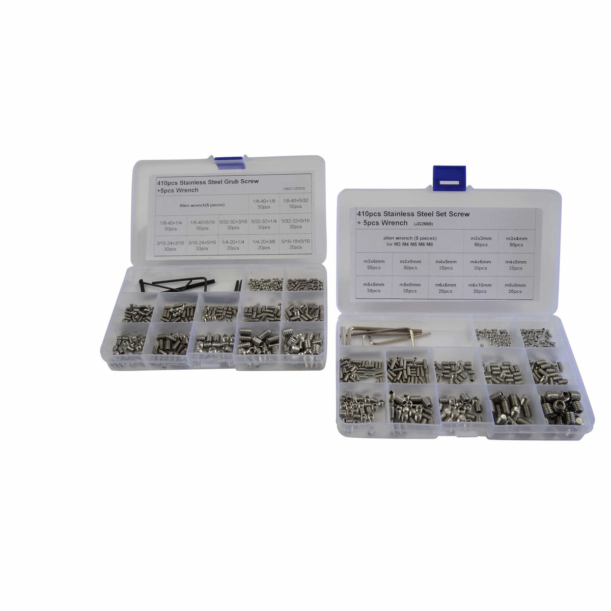 Twin Eagle Imports Grab Kits 820pc Metric and Imperial Stainless Steel Grub Screw Grab Kit