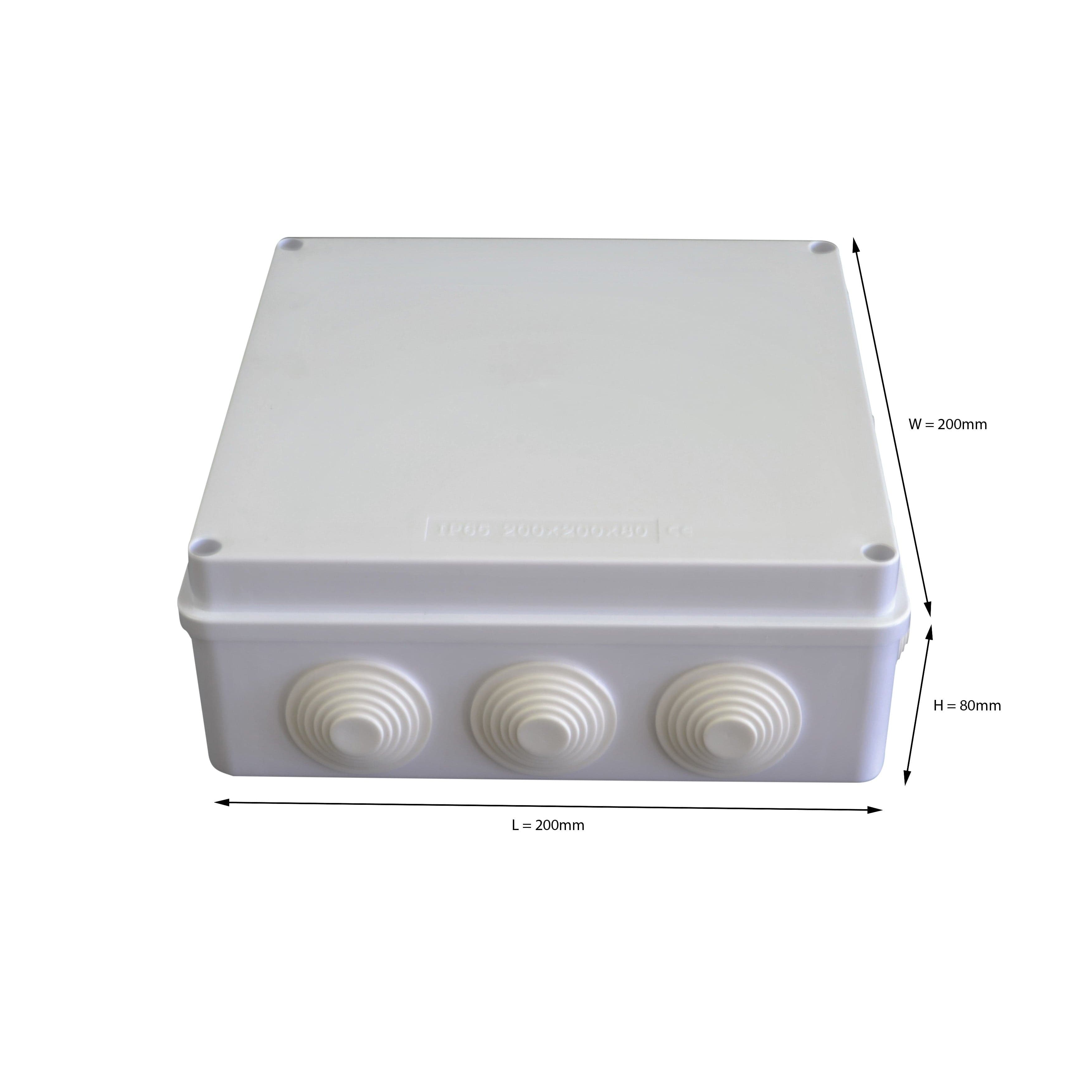 Twin Eagle Imports Junction Box 200x200x80 mm ABS Plastic IP65 Waterproof Junction Box