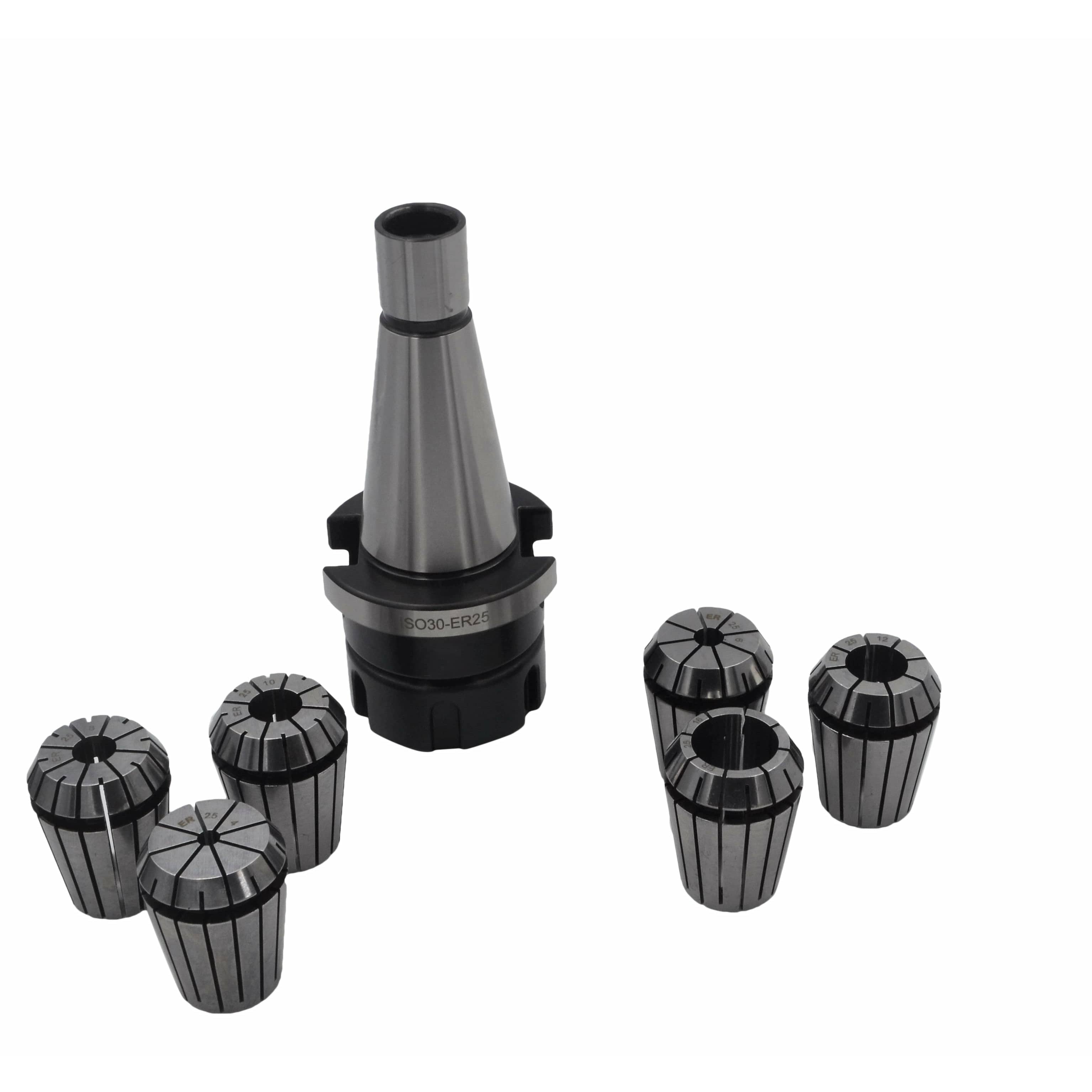 Twin Eagle Imports Milling Chuck 6 pc ER25 NT30 M10 Drawbar Precision Spring Collet Set