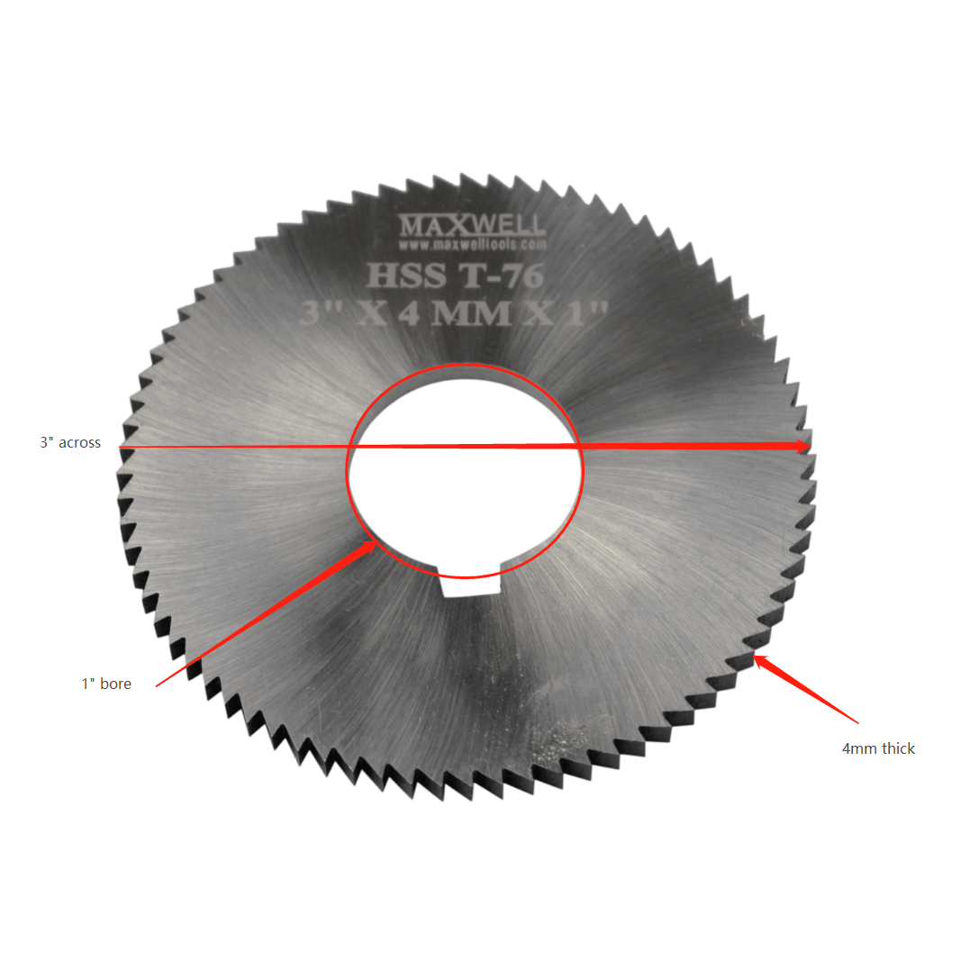 Twin Eagle Imports Slitting Saws Maxwell HSS Slitting Saw 3" x 4 MM x 1" Bore