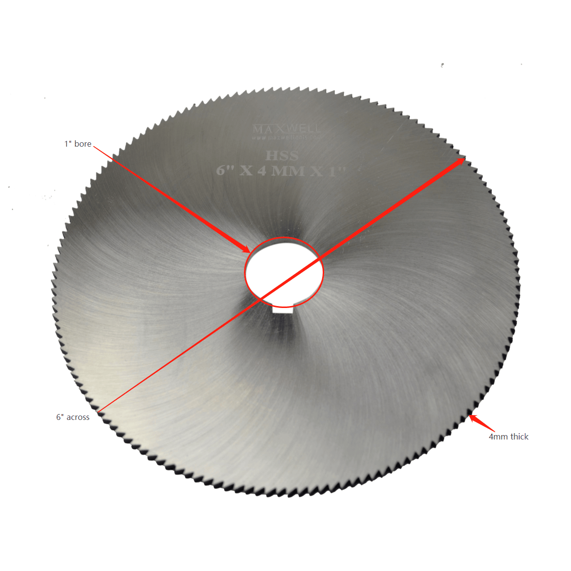 Twin Eagle Imports Slitting Saws Maxwell HSS Slitting Saw 6"x 4 MM x 1" bore